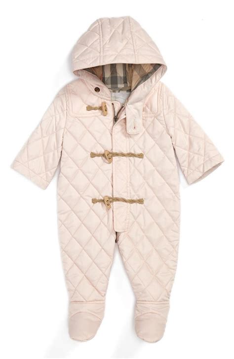 burberry snowsuit baby girl|moschino baby snowsuit.